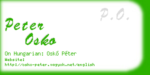 peter osko business card